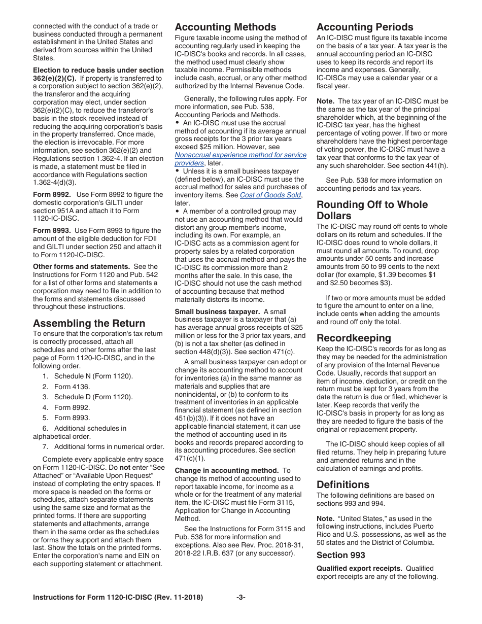 Instructions for IRS Form 1120-IC-DISC Interest Charge Domestic International Sales Corporation Return, Page 3