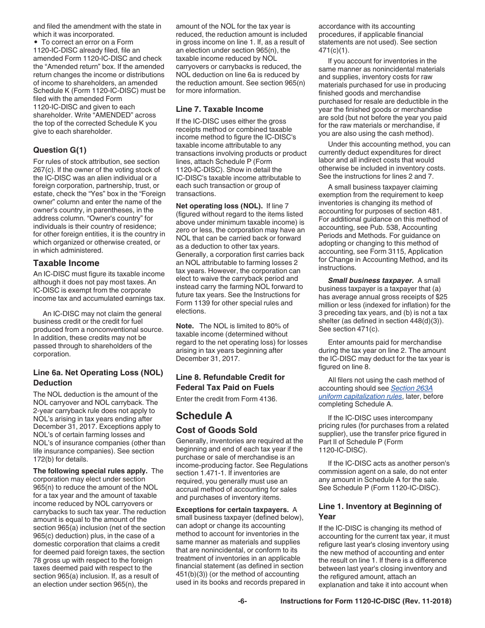 Instructions for IRS Form 1120-IC-DISC Interest Charge Domestic International Sales Corporation Return, Page 6