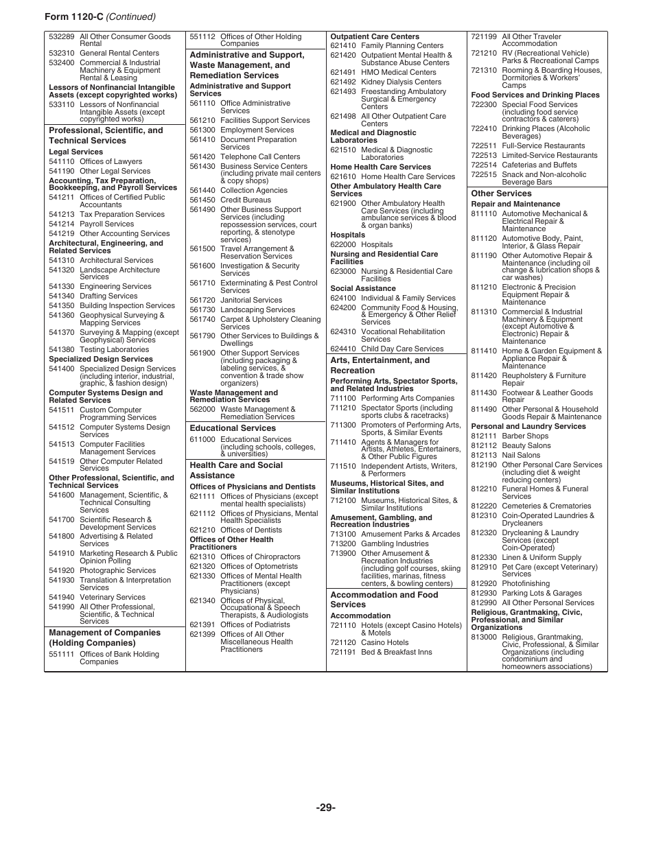 Instructions for IRS Form 1120-C U.S. Income Tax Return for Cooperative Associations, Page 29