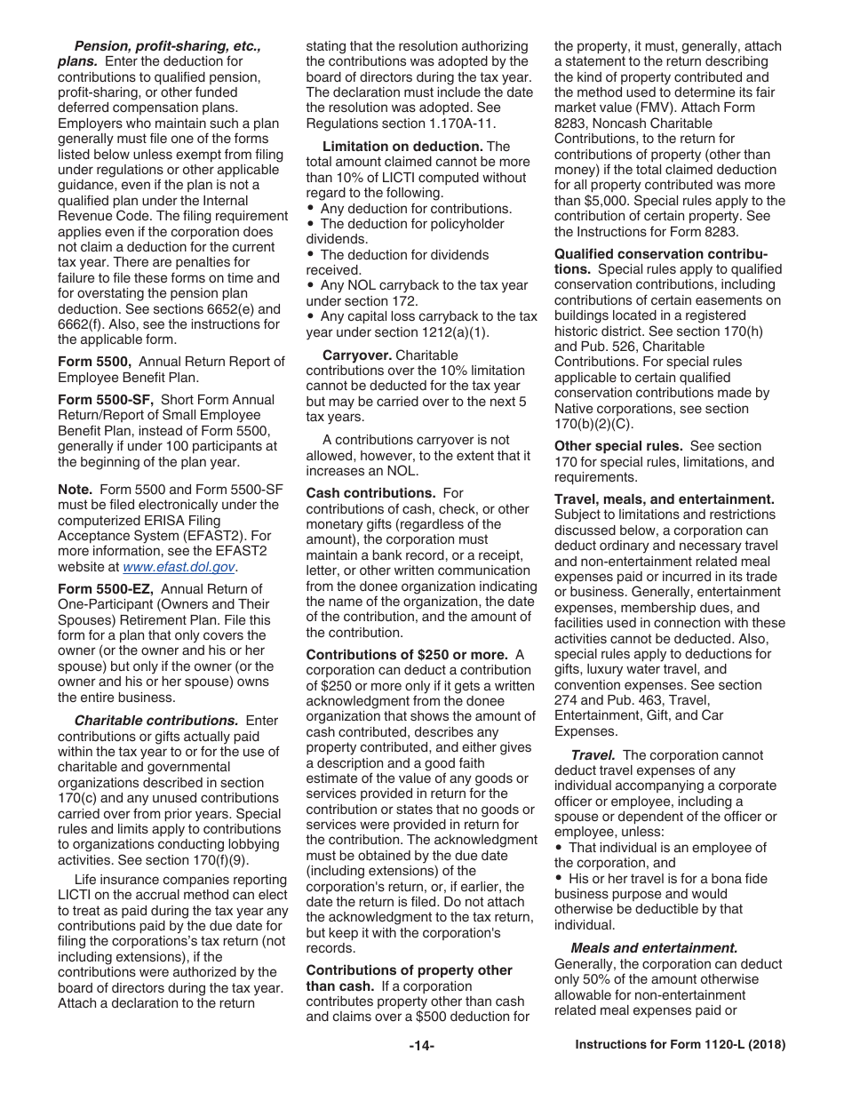 Instructions for IRS Form 1120-L U.S. Life Insurance Company Income Tax Return, Page 14