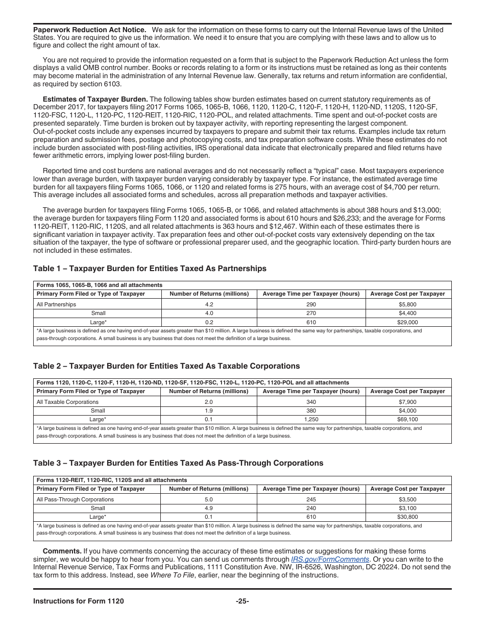 Instructions for IRS Form 1120 U.S. Corporation Income Tax Return, Page 25