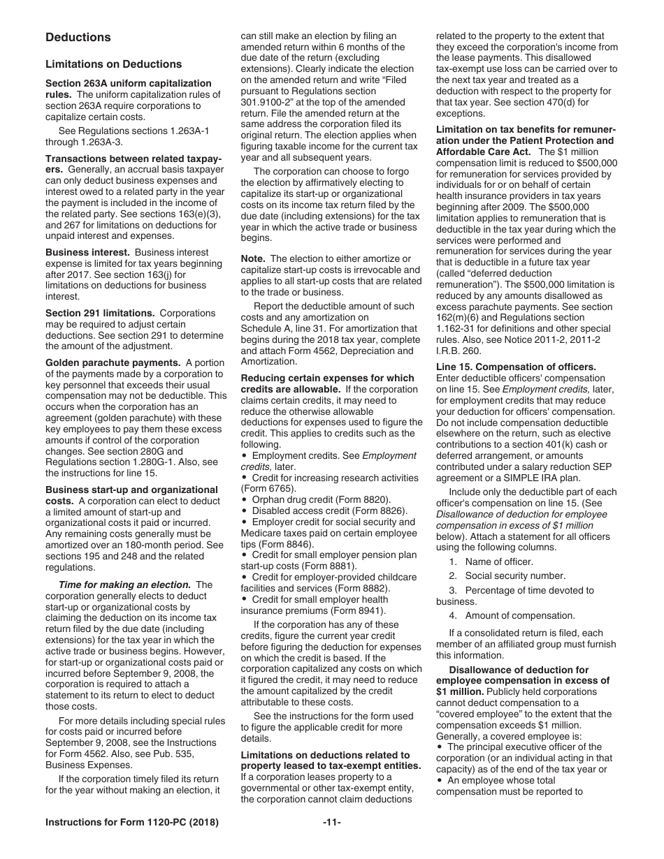 Instructions for IRS Form 1120-PC U.S. Property and Casualty Insurance Company Income Tax Return, Page 11