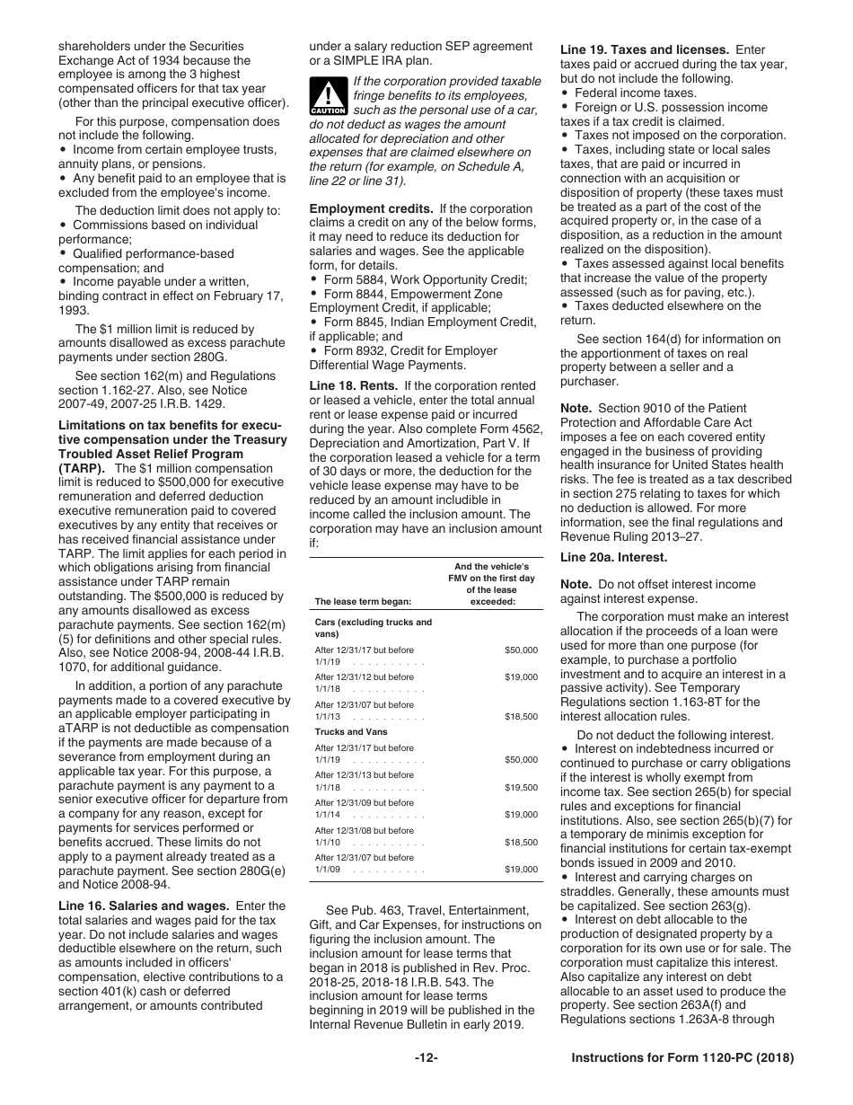 Instructions for IRS Form 1120-PC U.S. Property and Casualty Insurance Company Income Tax Return, Page 12