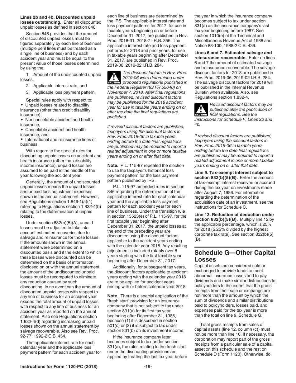 Instructions for IRS Form 1120-PC U.S. Property and Casualty Insurance Company Income Tax Return, Page 19