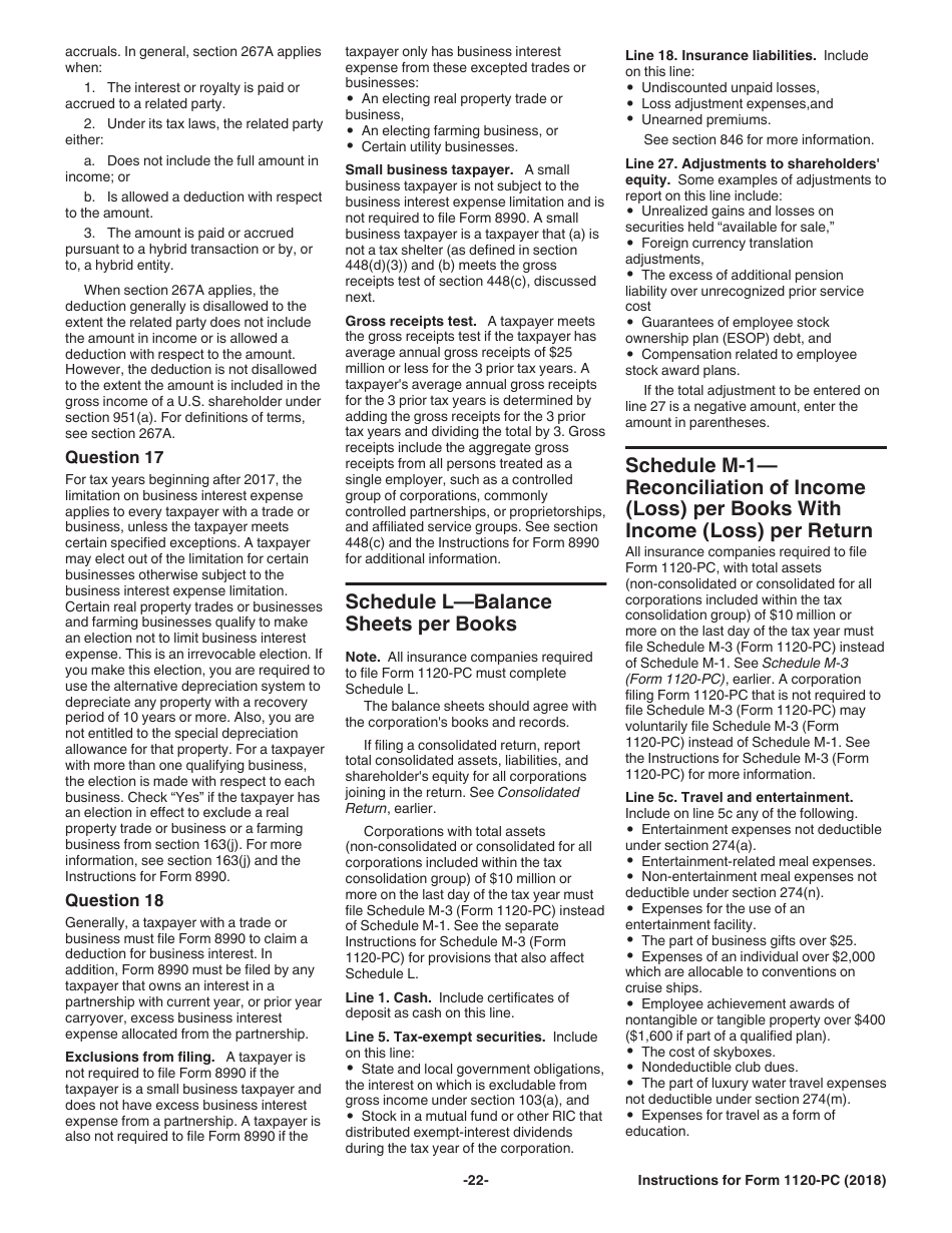 Instructions for IRS Form 1120-PC U.S. Property and Casualty Insurance Company Income Tax Return, Page 22