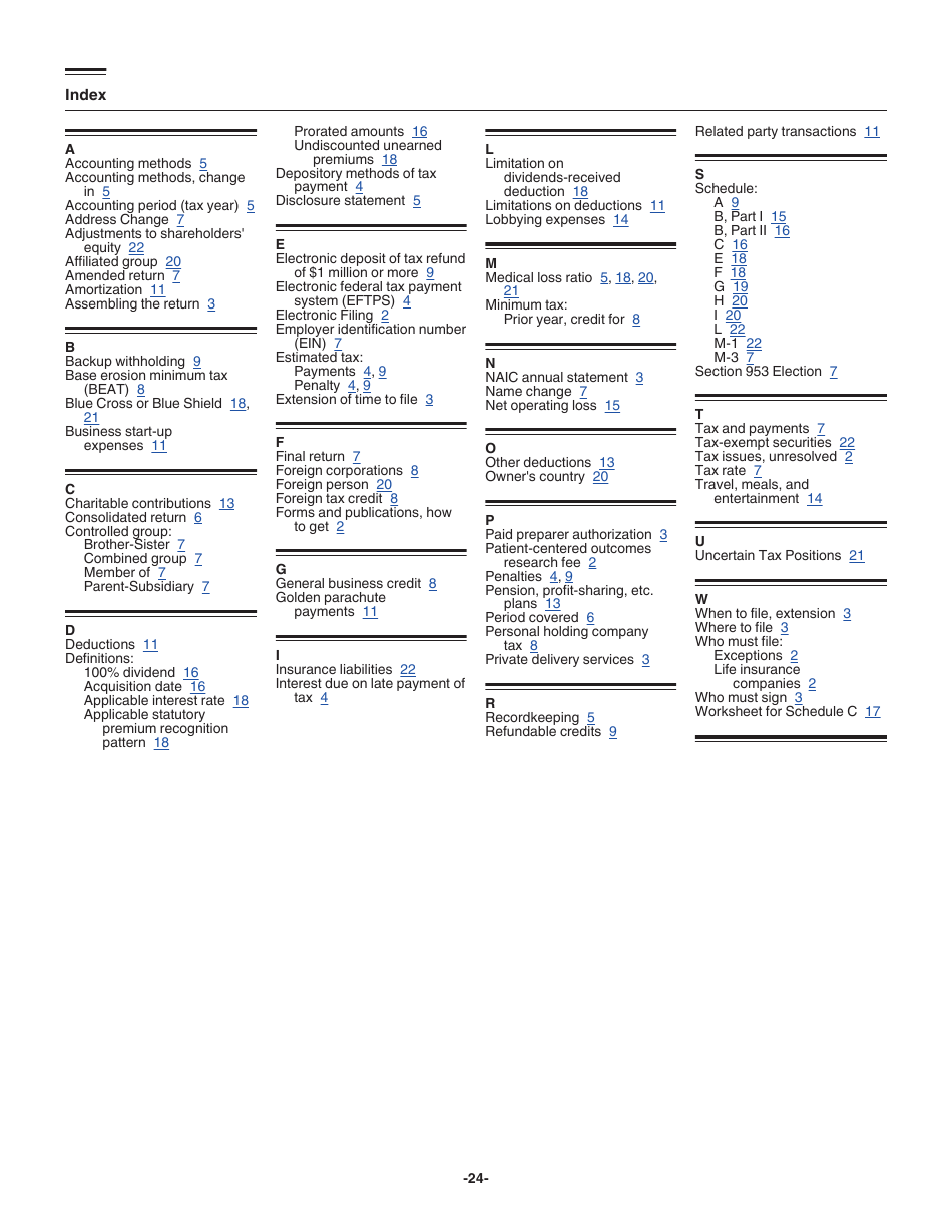 Instructions for IRS Form 1120-PC U.S. Property and Casualty Insurance Company Income Tax Return, Page 24