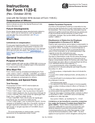 Instructions for IRS Form 1125-E Compensation of Officers