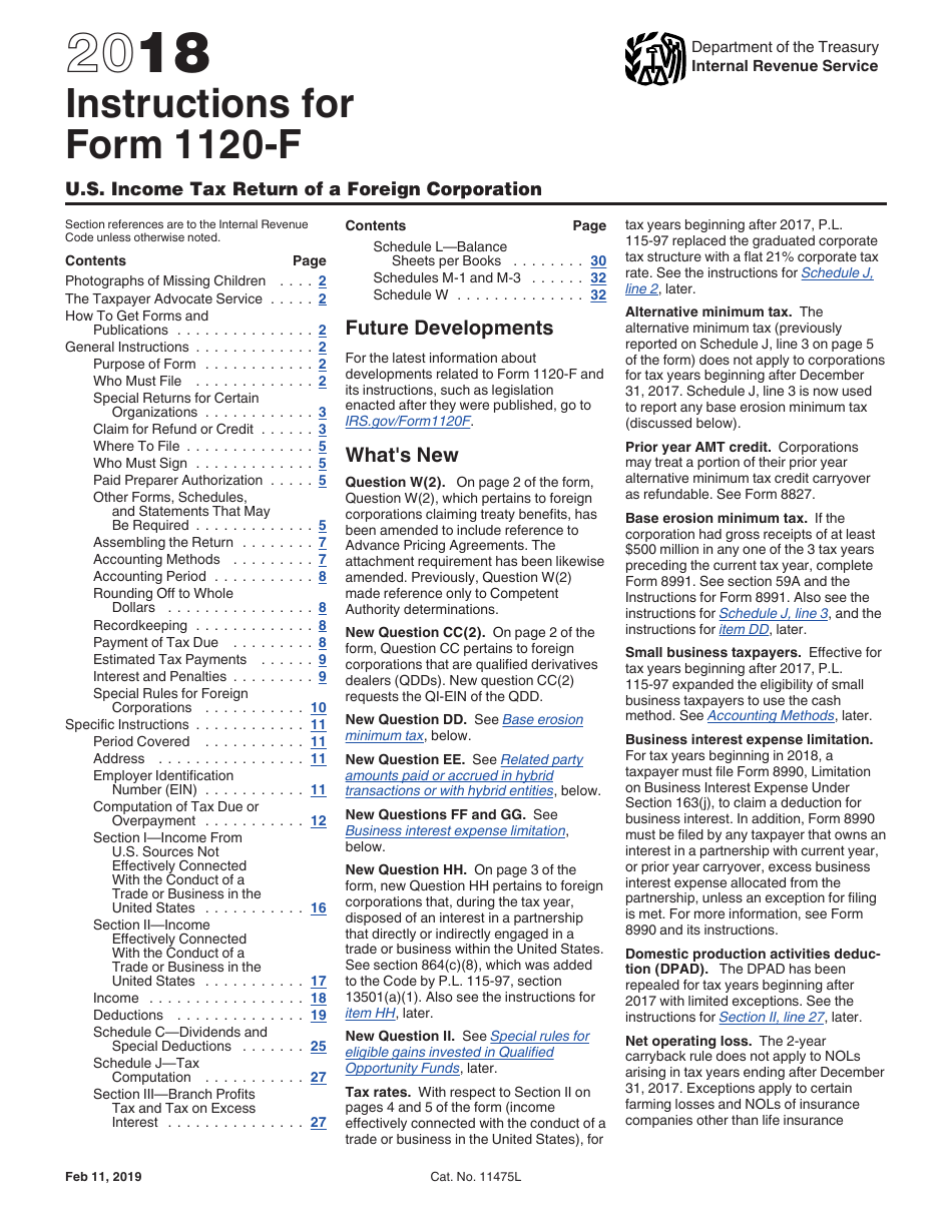 Instructions for IRS Form 1120-F U.S. Income Tax Return of a Foreign Corporation, Page 1
