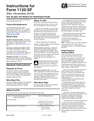 Document preview: Instructions for IRS Form 1120-SF U.S. Income Tax Return for Settlement Funds