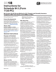 Document preview: Instructions for IRS Form 1120-PC Schedule M-3 Net Income (Loss) Reconciliation for U.S. Property and Casualty Insurance Companies With Total Assets of $10 Million or More