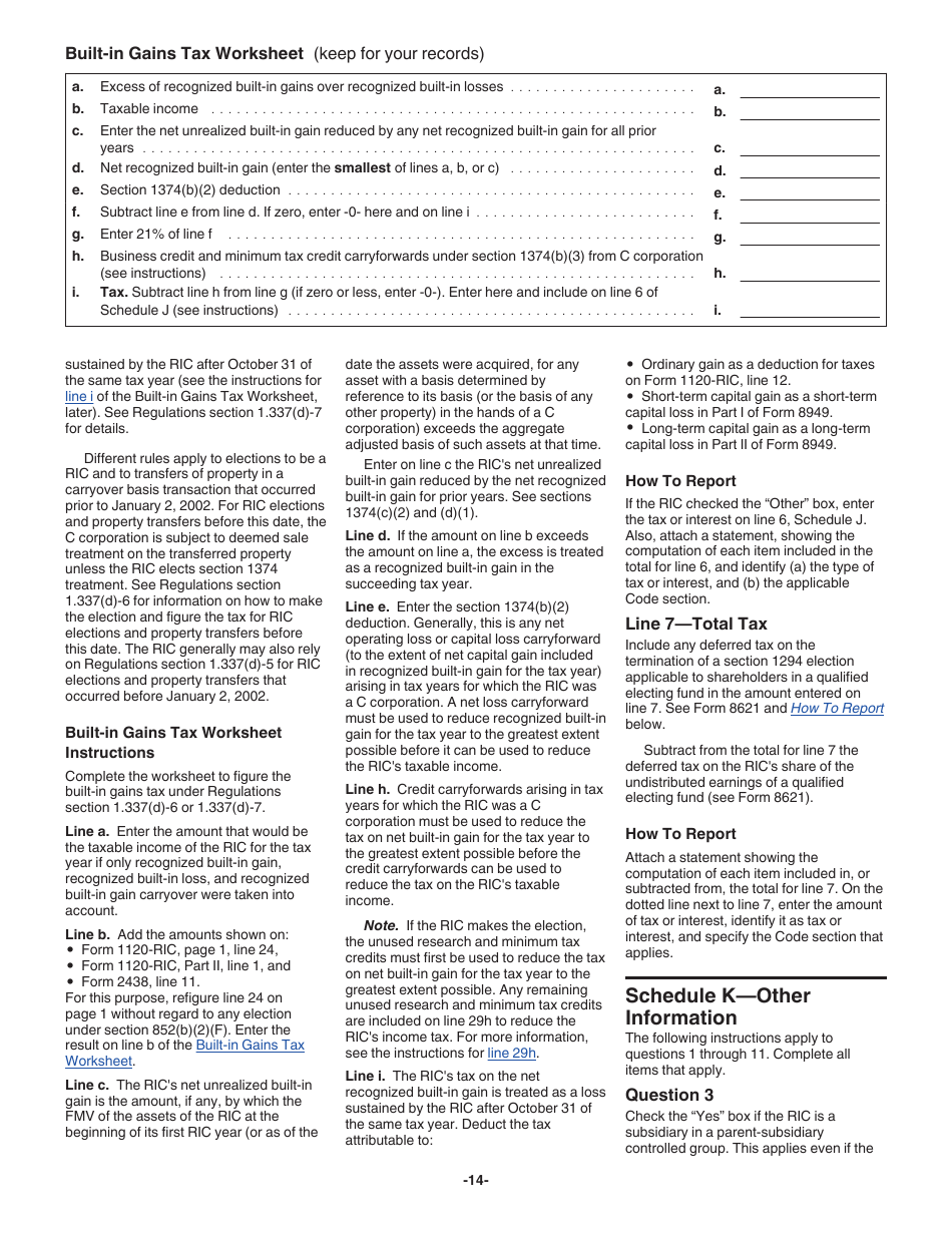 Instructions for IRS Form 1120-RIC U.S. Income Tax Return for Regulated Investment Companies, Page 14