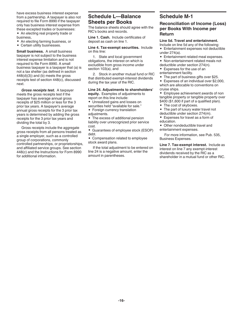 Instructions for IRS Form 1120-RIC U.S. Income Tax Return for Regulated Investment Companies, Page 16