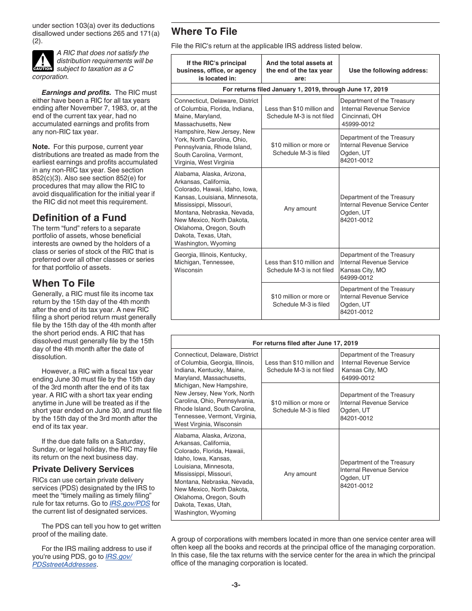 Instructions for IRS Form 1120-RIC U.S. Income Tax Return for Regulated Investment Companies, Page 3