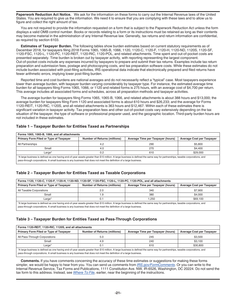 Instructions for IRS Form 1120-REIT U.S. Income Tax Return for Real Estate Investment Trusts, Page 21