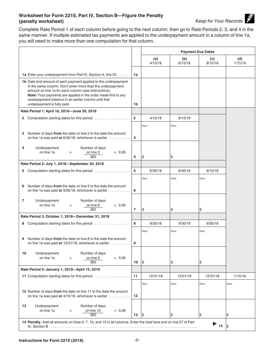 Instructions for IRS Form 2210 Underpayment of Estimated Tax by Individuals, Estates, and Trusts, Page 7