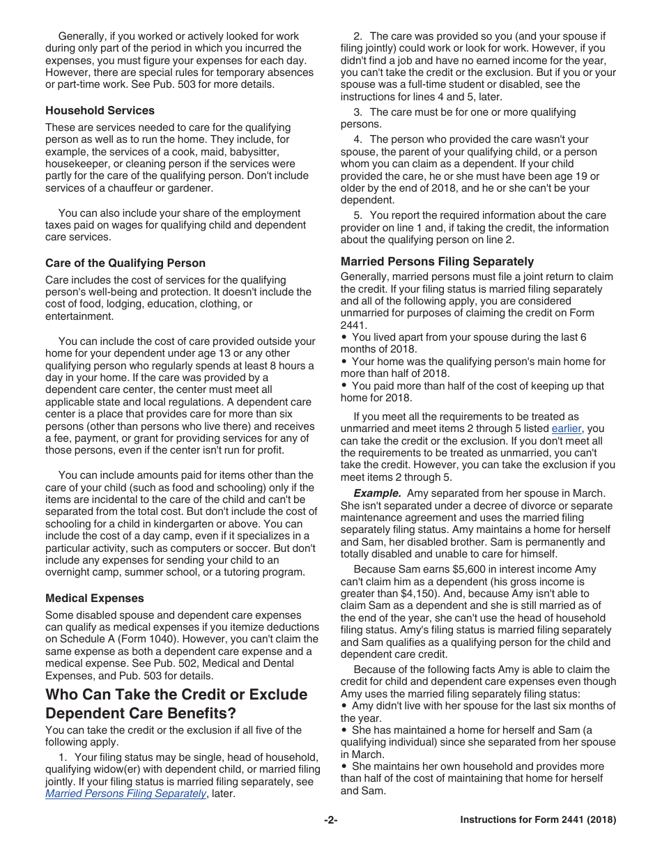 fillable-form-2441-child-and-dependent-care-expenses-2014-printable