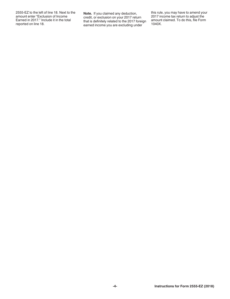 Instructions for IRS Form 2555-EZ Foreign Earned Income Exclusion, Page 4