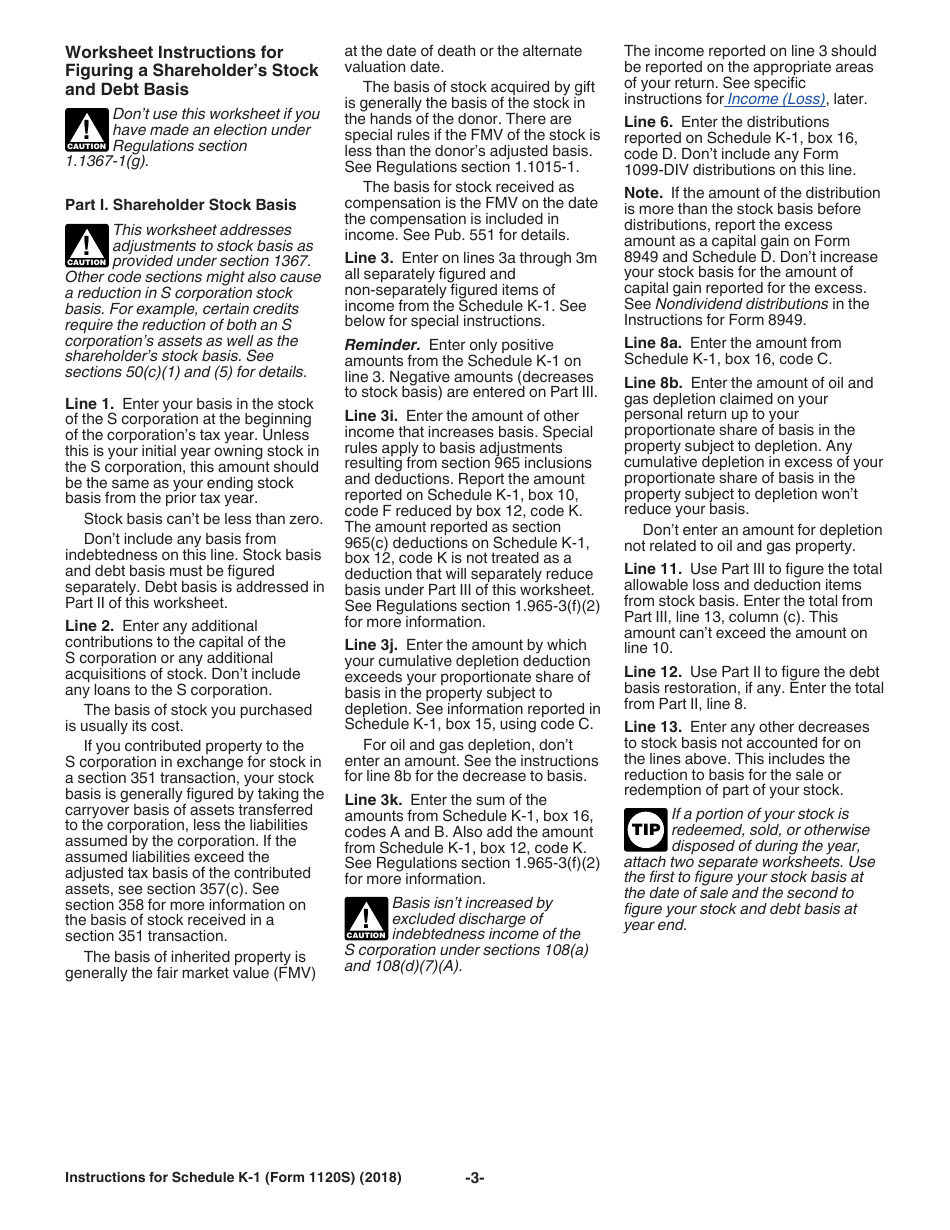 Instructions for IRS Form 1120S Schedule K-1 Shareholders Share of Income, Deductions, Credits, Etc. (For Shareholders Use Only), Page 3