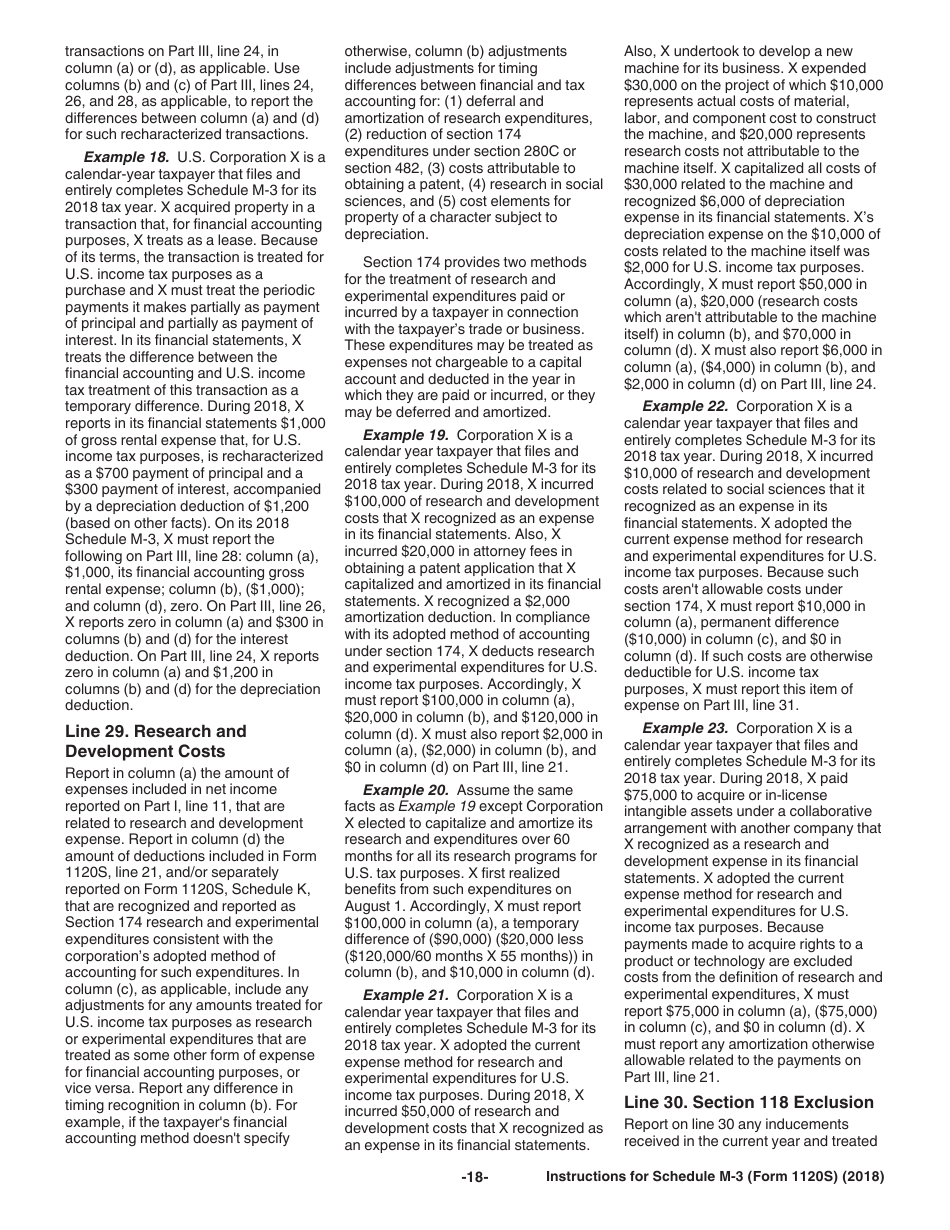 Instructions for IRS Form 1120S Schedule M-3 Net Income (Loss) Reconciliation for S Corporations With Total Assets of $10 Million or More, Page 18
