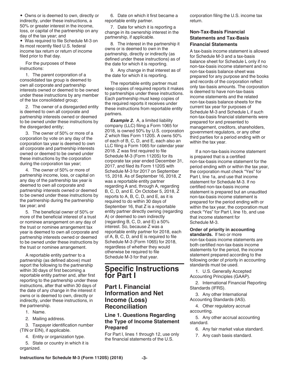 Instructions for IRS Form 1120S Schedule M-3 Net Income (Loss) Reconciliation for S Corporations With Total Assets of $10 Million or More, Page 3