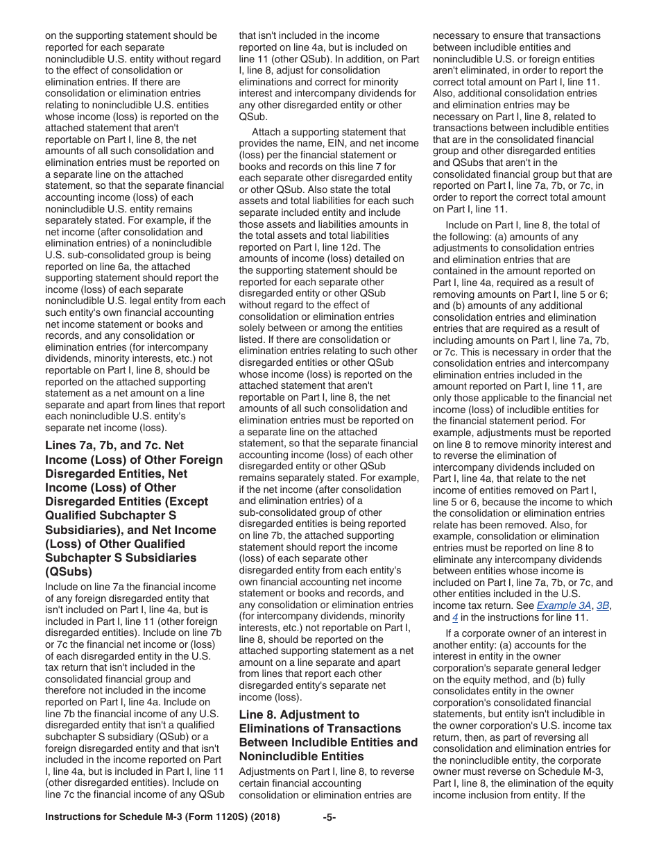 Instructions for IRS Form 1120S Schedule M-3 Net Income (Loss) Reconciliation for S Corporations With Total Assets of $10 Million or More, Page 5