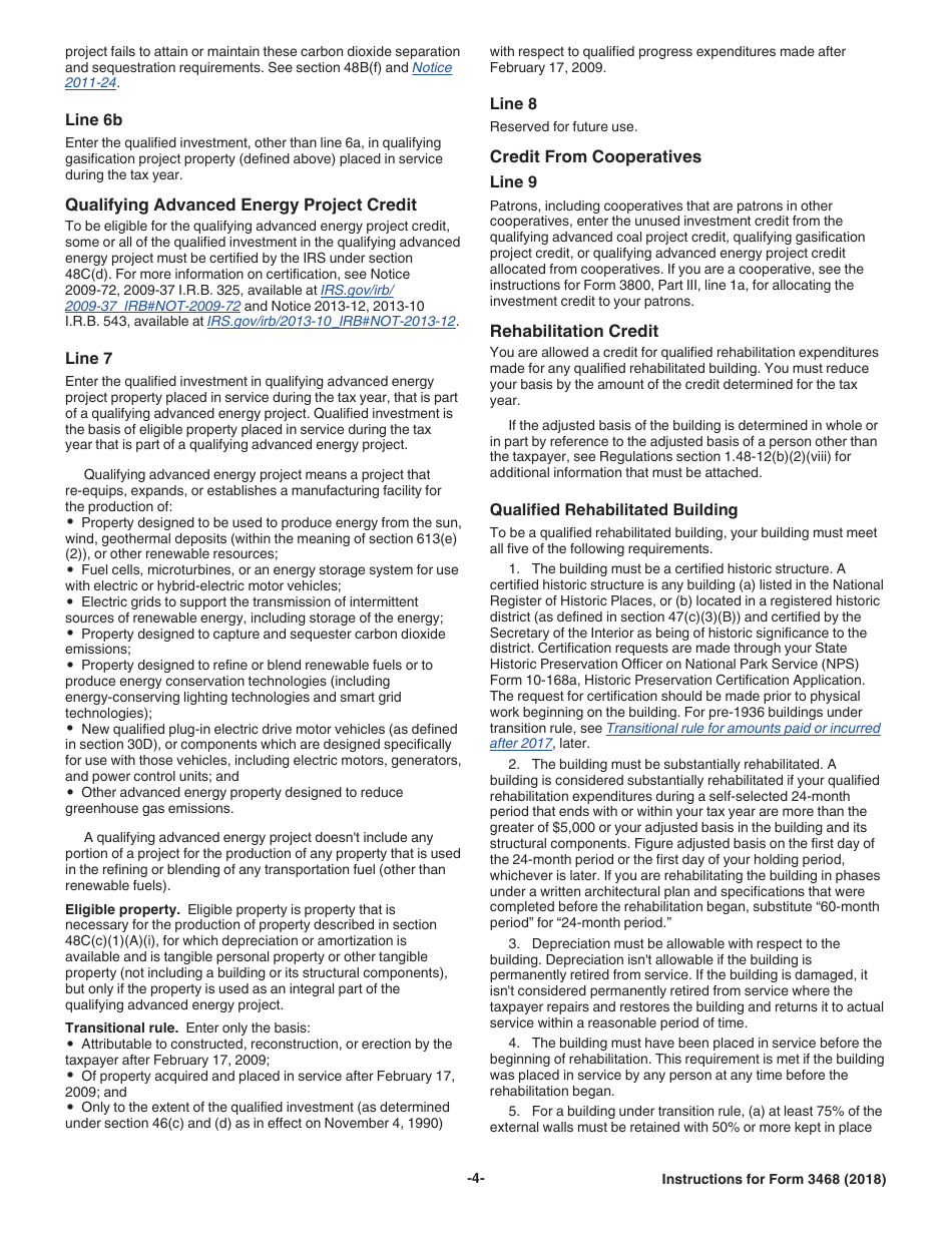 Instructions for IRS Form 3468 Investment Credit, Page 4
