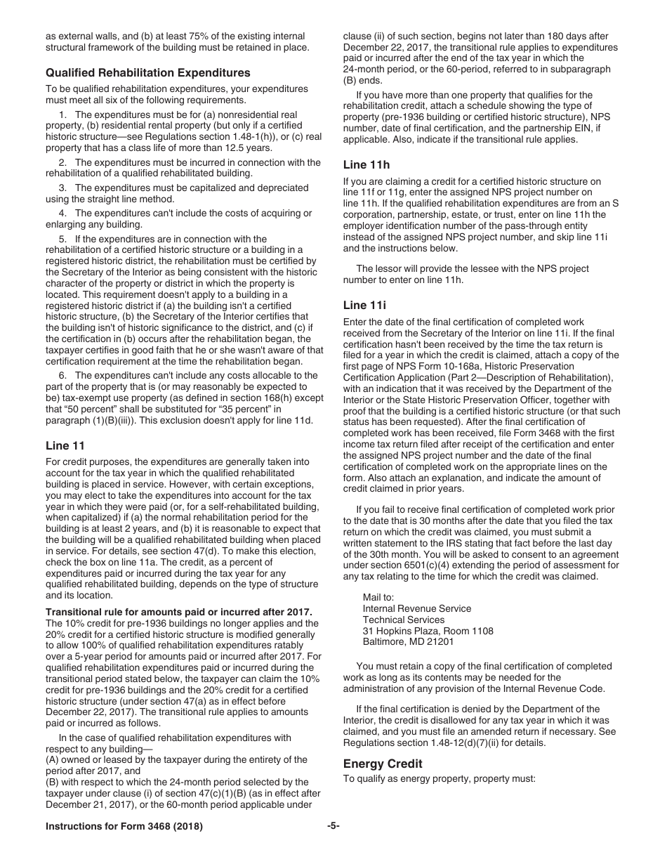 Instructions for IRS Form 3468 Investment Credit, Page 5