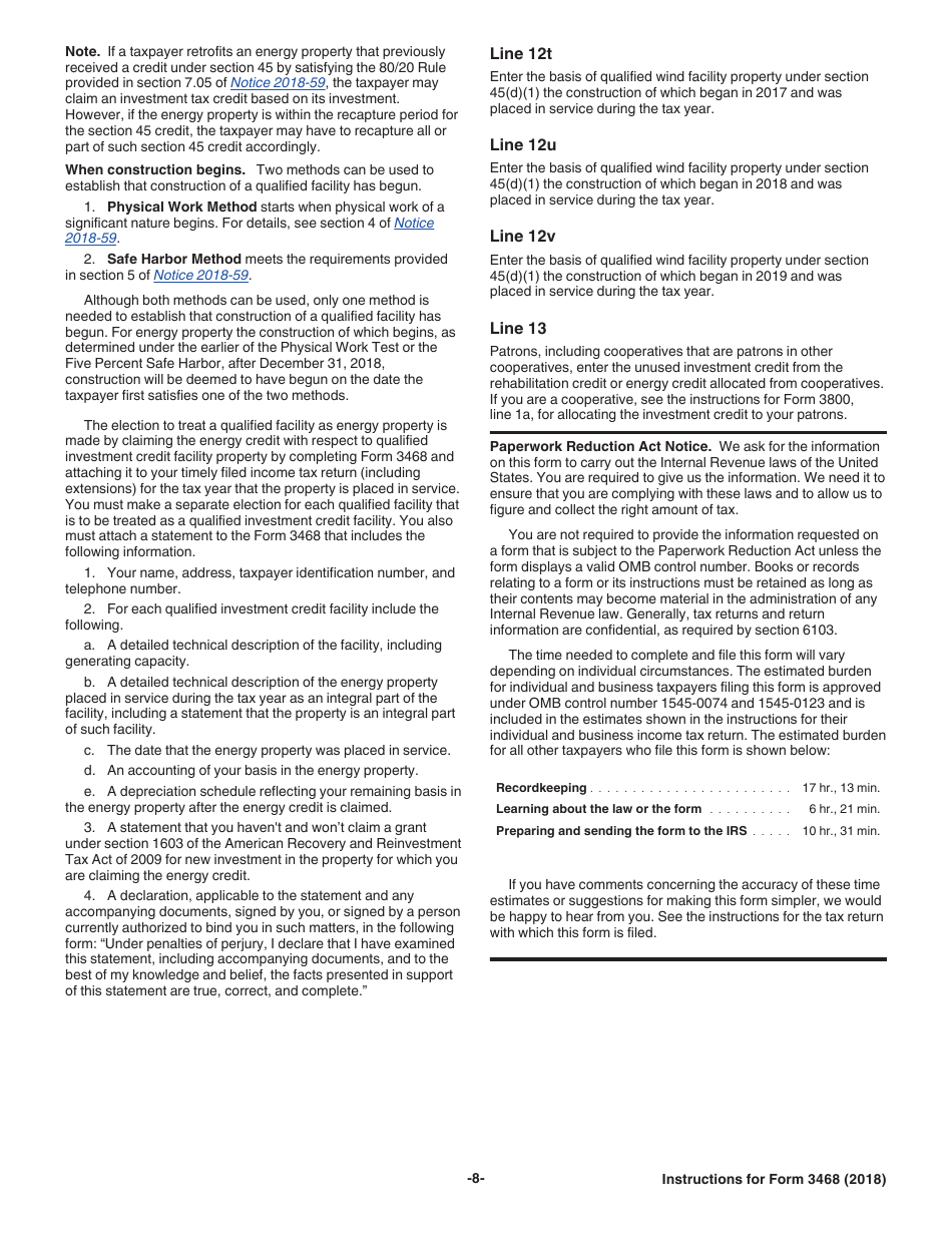 Instructions for IRS Form 3468 Investment Credit, Page 8