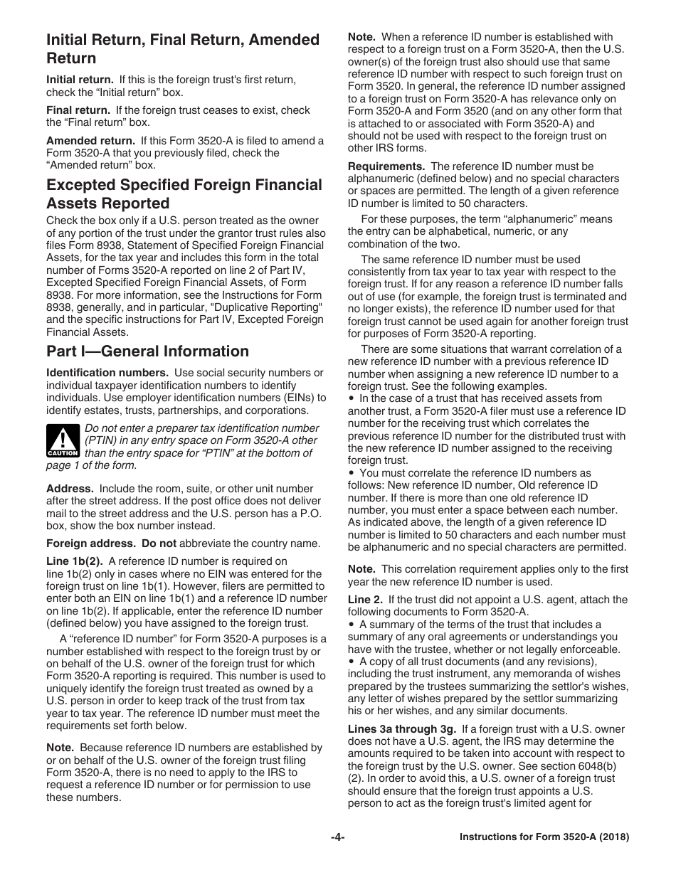 Instructions for IRS Form 3520-A Annual Information Return of Foreign Trust With a U.S. Owner, Page 4
