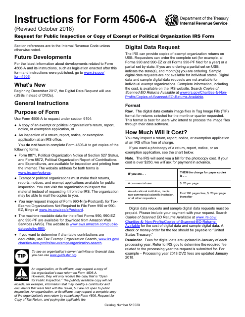IRS Form 4506-A  Printable Pdf
