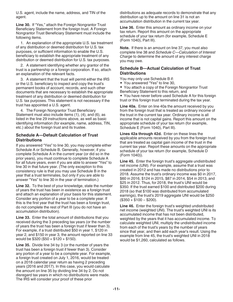 Instructions for IRS Form 3520 Annual Return to Report Transactions With Foreign Trusts and Receipt of Certain Foreign Gifts, Page 11