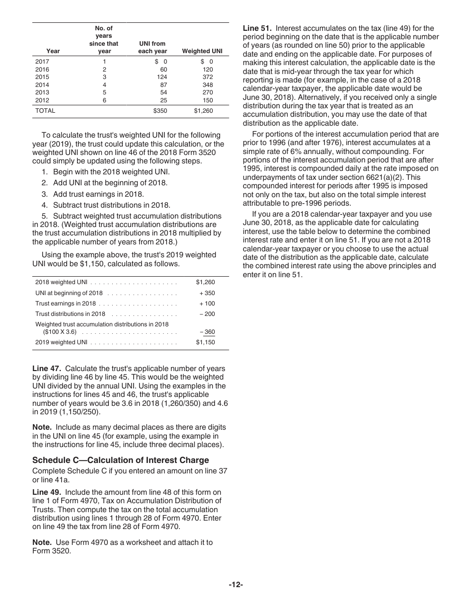 Instructions for IRS Form 3520 Annual Return to Report Transactions With Foreign Trusts and Receipt of Certain Foreign Gifts, Page 12