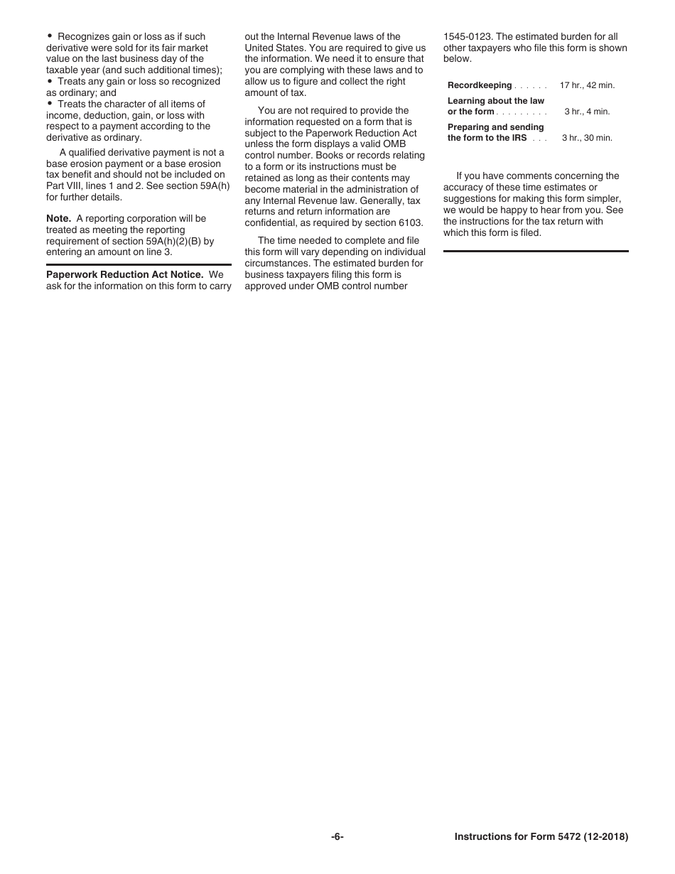 Instructions for IRS Form 5472 Information Return of a 25% Foreign-Owned U.S. Corporation or a Foreign Corporation Engaged in a U.S. Trade or Business, Page 6