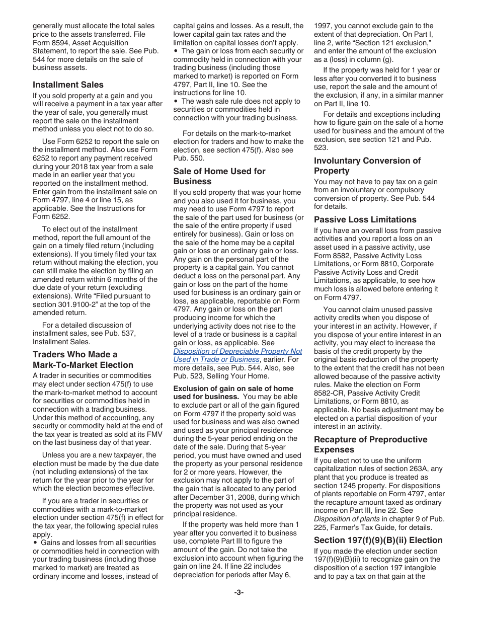 Instructions for IRS Form 4797 Sales of Business Property, Page 3
