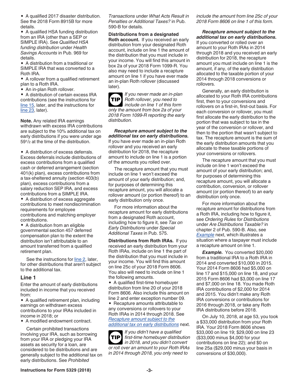 Instructions for IRS Form 5329 Additional Taxes on Qualified Plans (Including IRAs) and Other Tax-Favored Accounts, Page 3