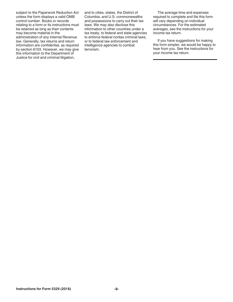 Instructions for IRS Form 5329 Additional Taxes on Qualified Plans (Including IRAs) and Other Tax-Favored Accounts, Page 9