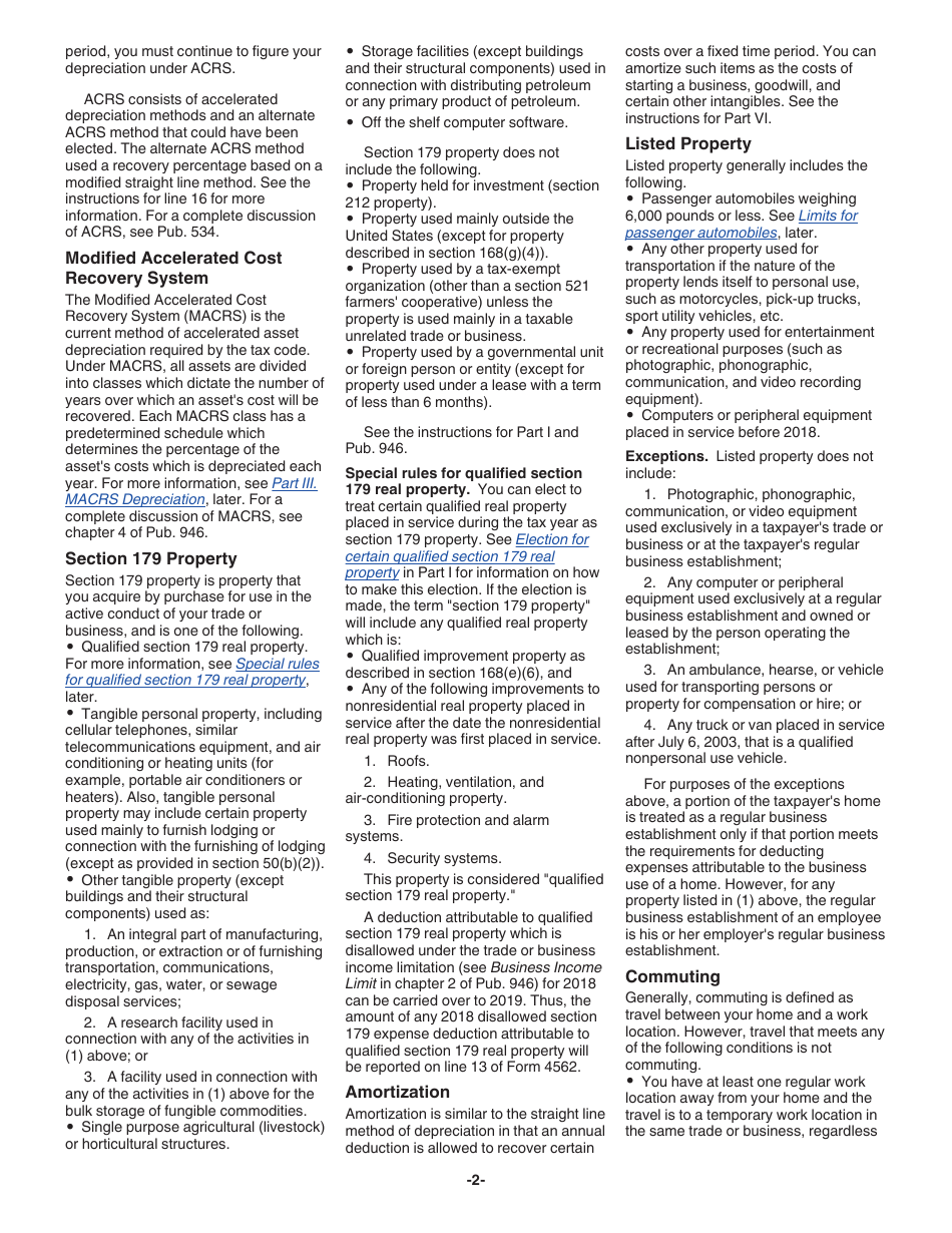 Instructions for IRS Form 4562 Depreciation and Amortization (Including Information on Listed Property), Page 2