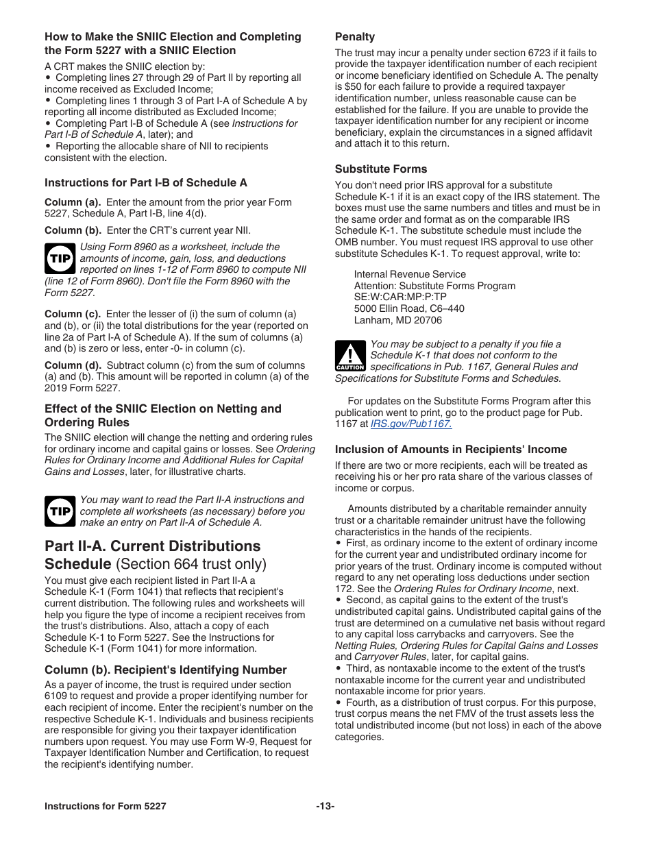 Instructions for IRS Form 5227 Split-Interest Trust Information Return, Page 13