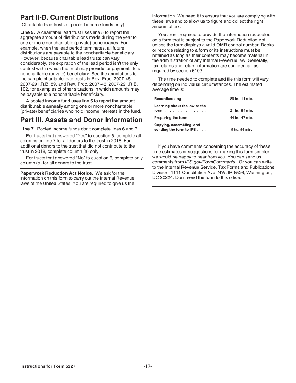 Instructions for IRS Form 5227 Split-Interest Trust Information Return, Page 17