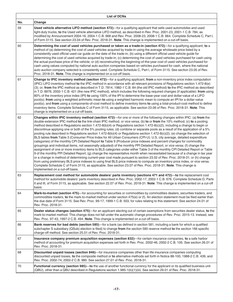 Instructions for IRS Form 3115 Application for Change in Accounting Method, Page 17
