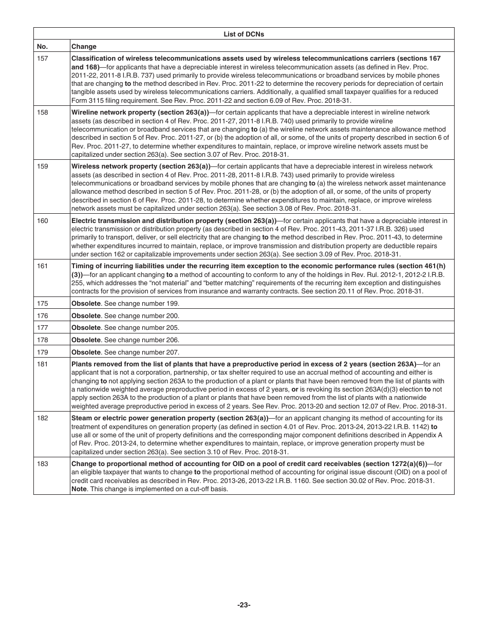 Download instructions for irs form 3115 application for change in