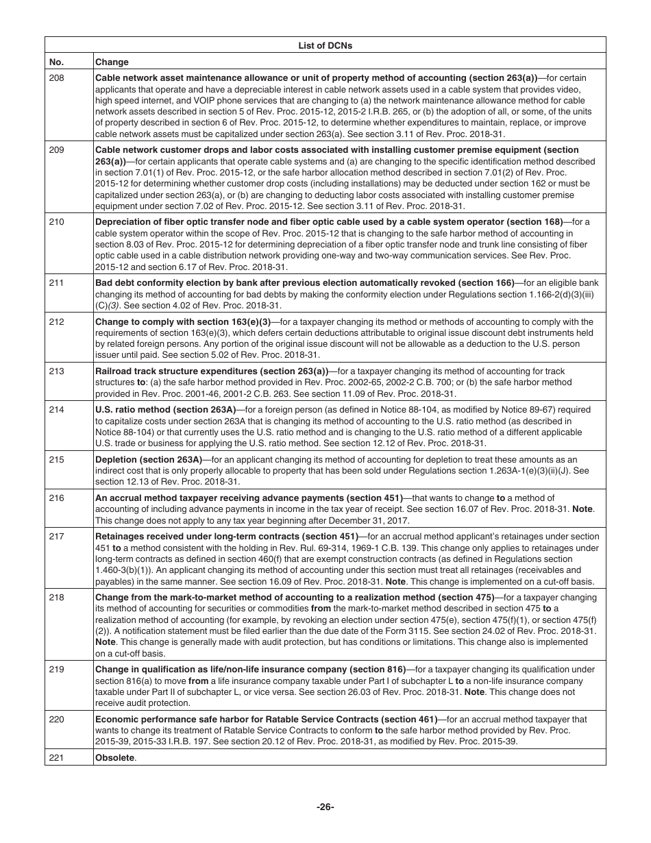 Instructions for IRS Form 3115 Application for Change in Accounting Method, Page 26