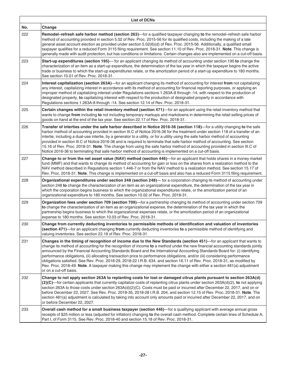 Instructions for IRS Form 3115 Application for Change in Accounting Method, Page 27