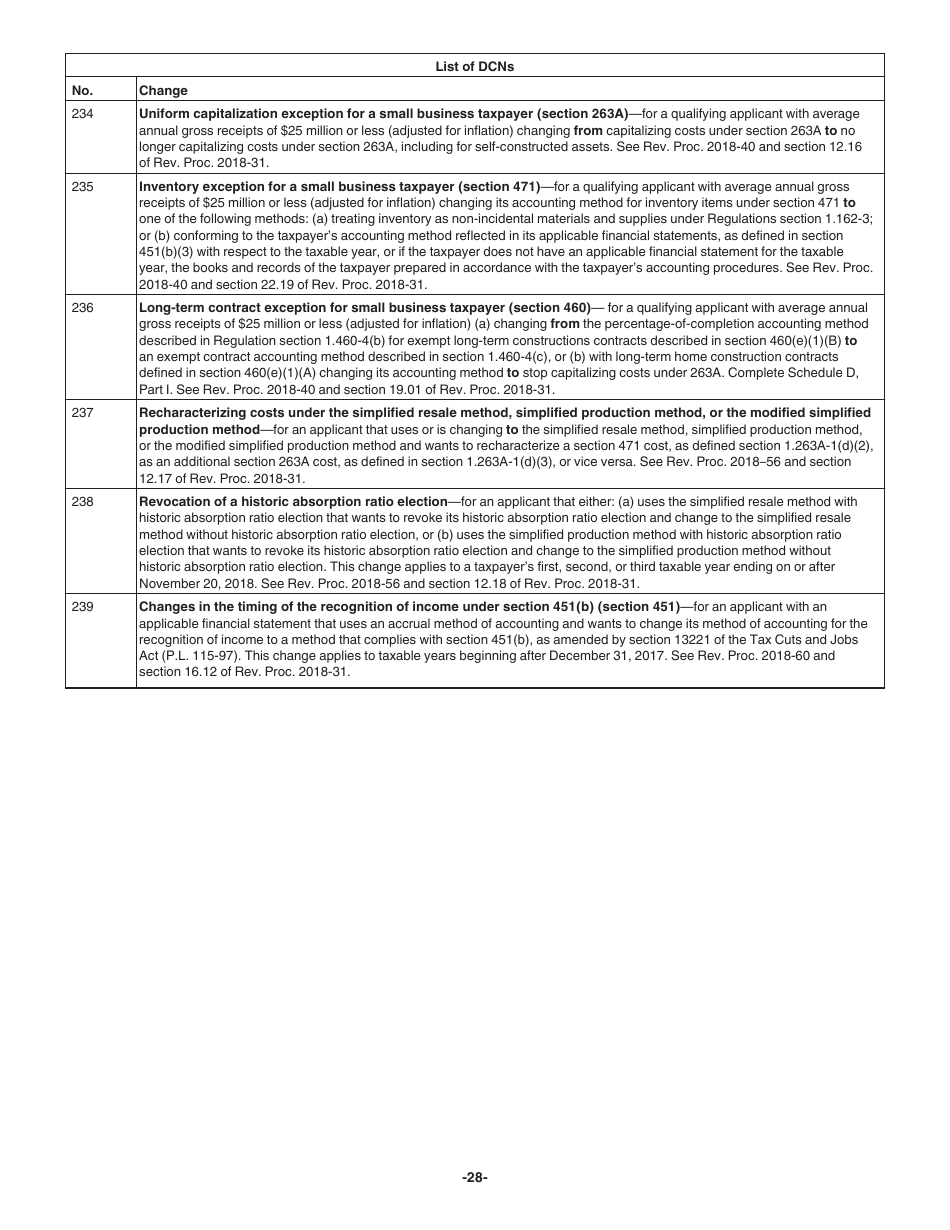Instructions for IRS Form 3115 Application for Change in Accounting Method, Page 28