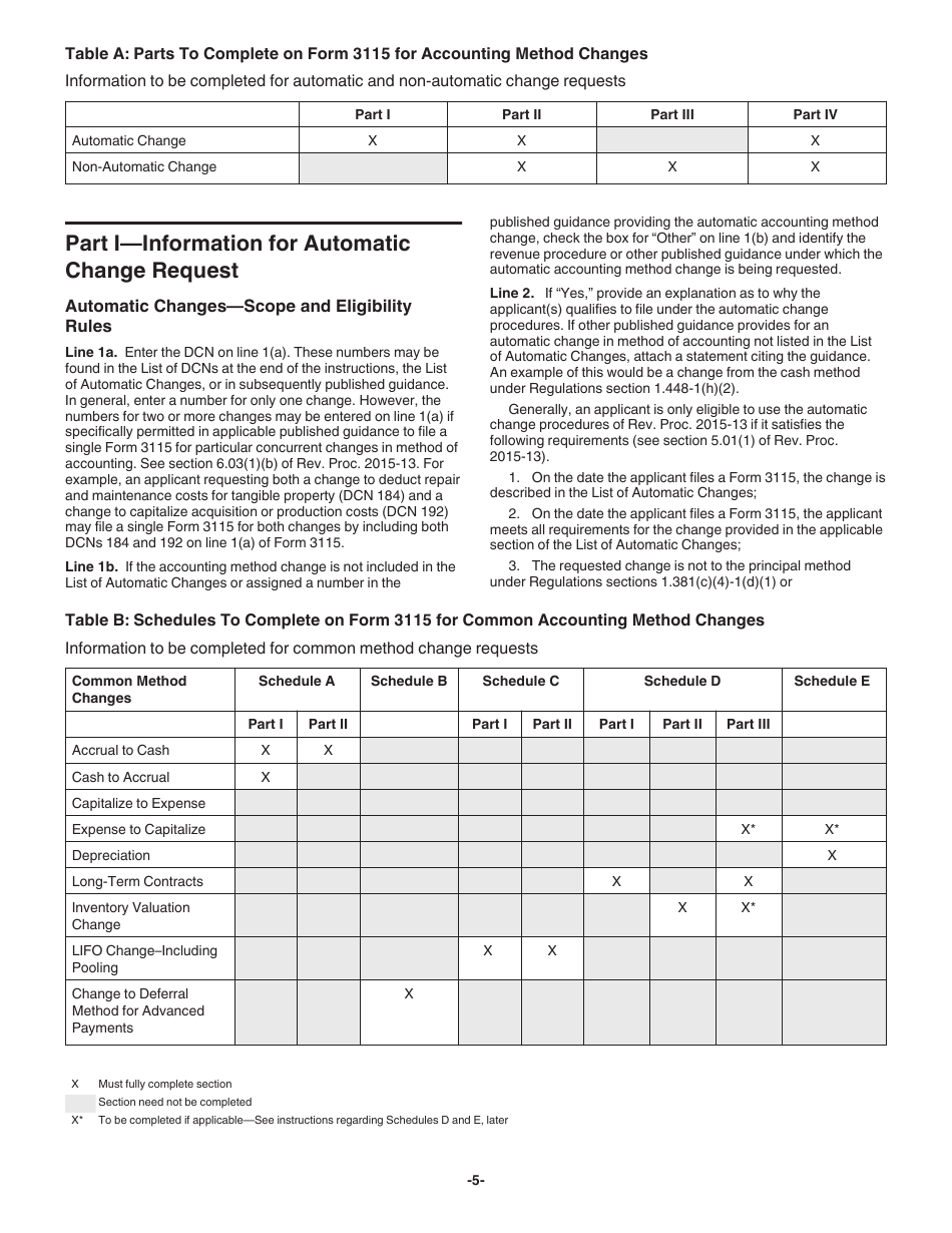 Download instructions for irs form 3115 application for change in
