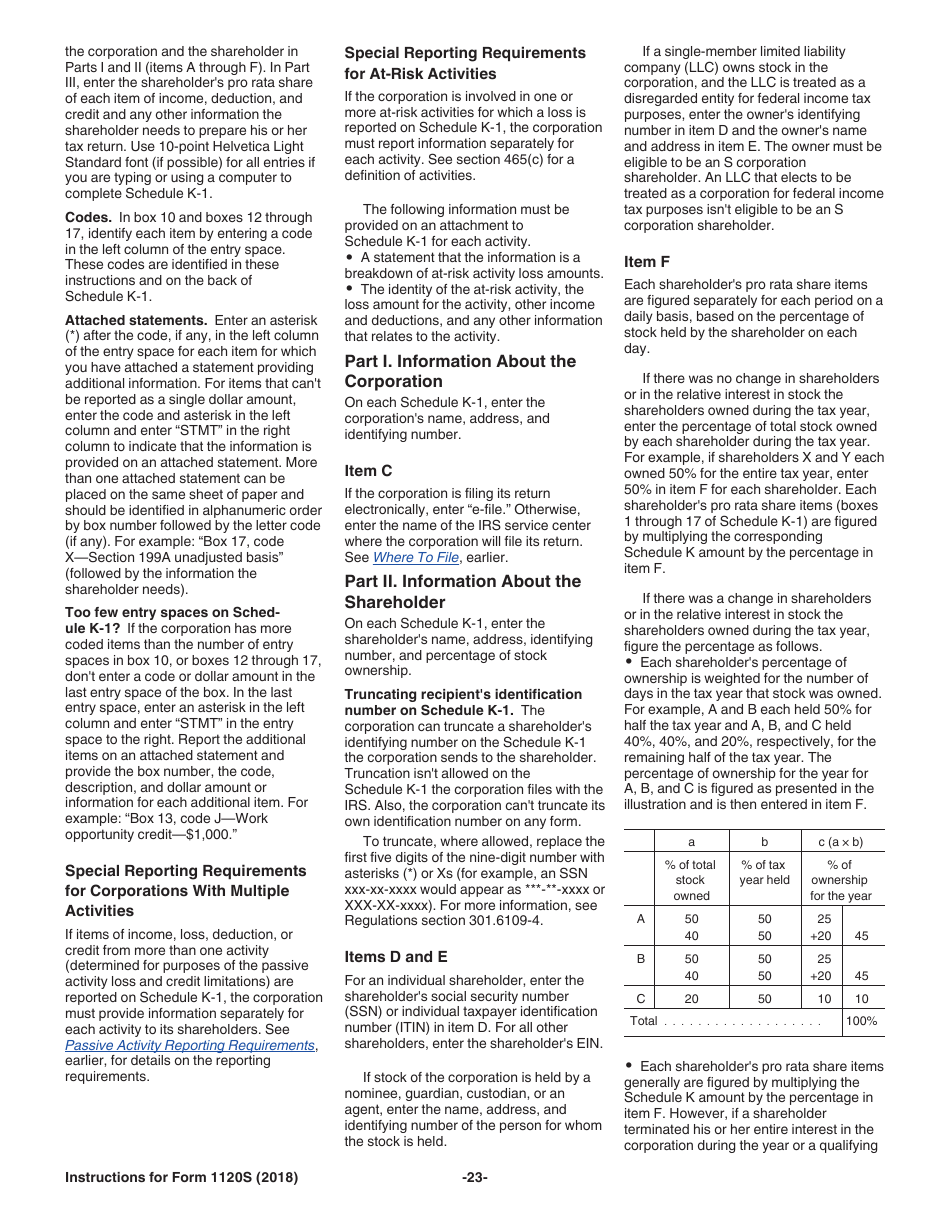 Instructions for IRS Form 1120S U.S. Income Tax Return for an S Corporation, Page 23