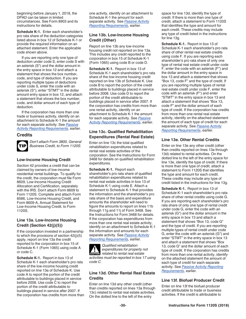 Instructions for IRS Form 1120S U.S. Income Tax Return for an S Corporation, Page 30