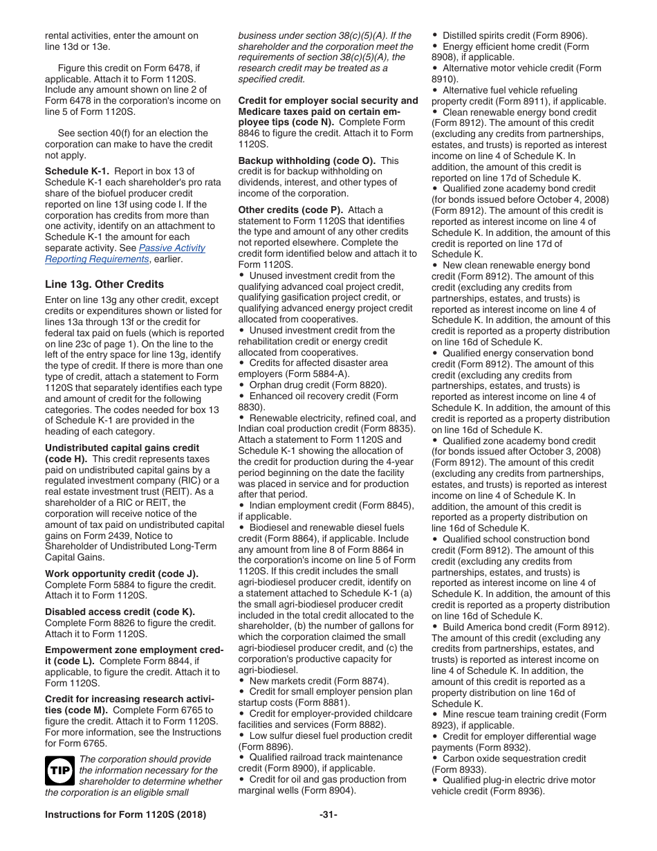 Instructions for IRS Form 1120S U.S. Income Tax Return for an S Corporation, Page 31