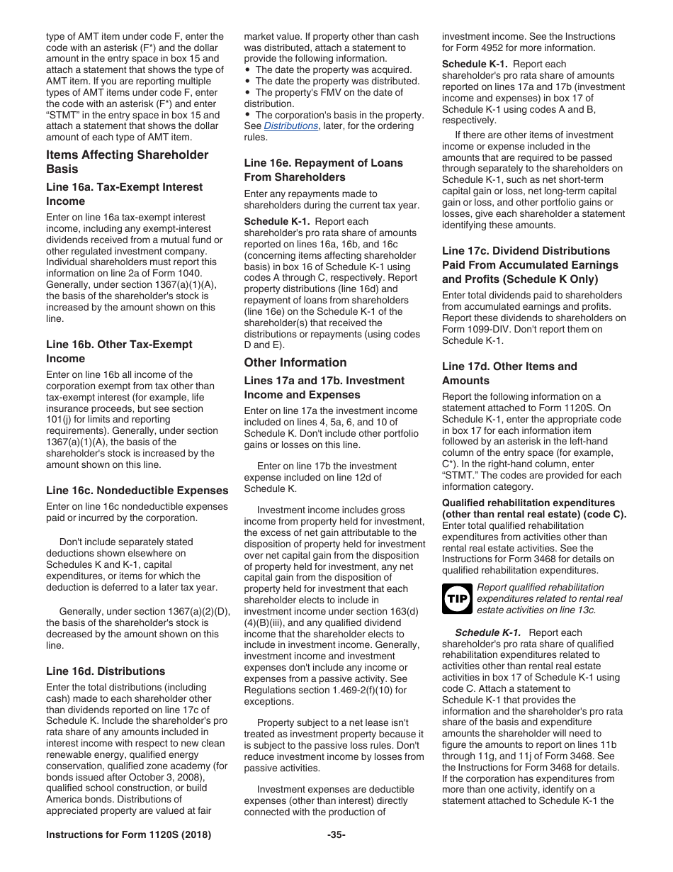 Instructions for IRS Form 1120S U.S. Income Tax Return for an S Corporation, Page 35