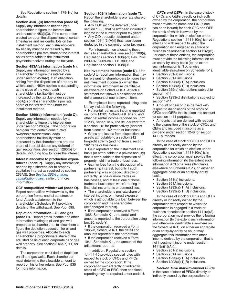 Instructions for IRS Form 1120S U.S. Income Tax Return for an S Corporation, Page 37